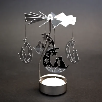 Spinning Candle Holder Moon Cat