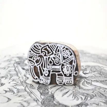 Small Elephant Woodblock Stamp