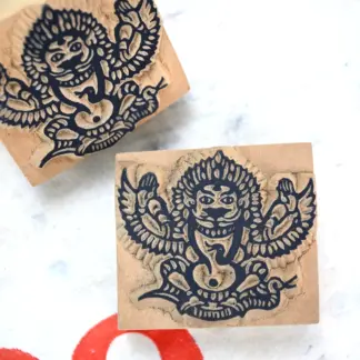 Nepali Woodblock Stamp L Garuda