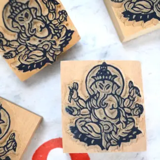 Nepali Woodblock Stamp L Ganesha