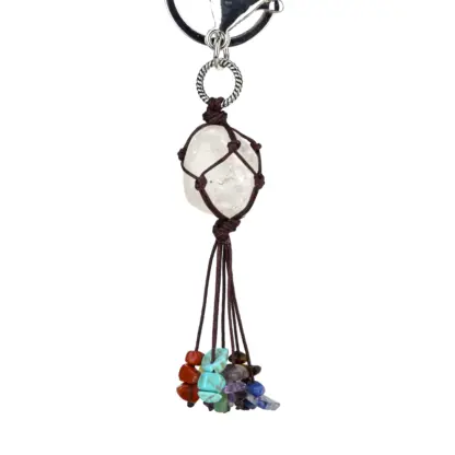 Clear Quartz Chakra Stone Keychain