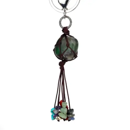 Fluorite Chakra Stone Keychain