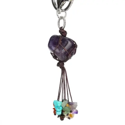 Amethyst Chakra Stone Keychain