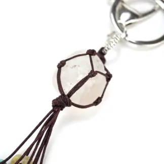 Clear Quartz Chakra Stone Keychain