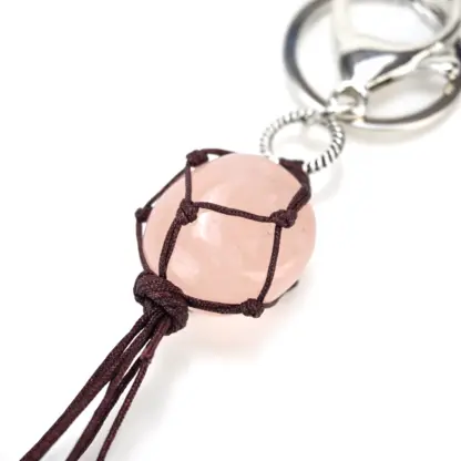 Rose Quartz Chakra Stone Keychain