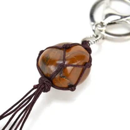 Tiger Eye Chakra Stone Keychain