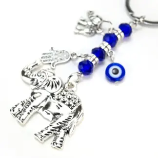 Elephant Evil Eye Keychain