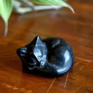 Obsidian Sleeping Cat