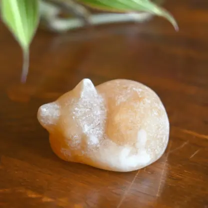 Yellow Calcite Sleeping Cat