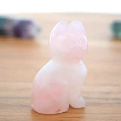 Rose Quartz Sitting Cat