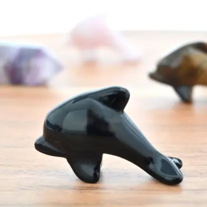 Black Obsidian Jumping Dolphin