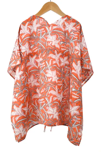 Kids Soft Cotton Kaftan Orange Back