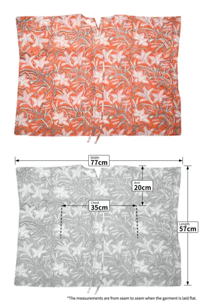 Kids Soft Cotton Kaftan Orange Measurements