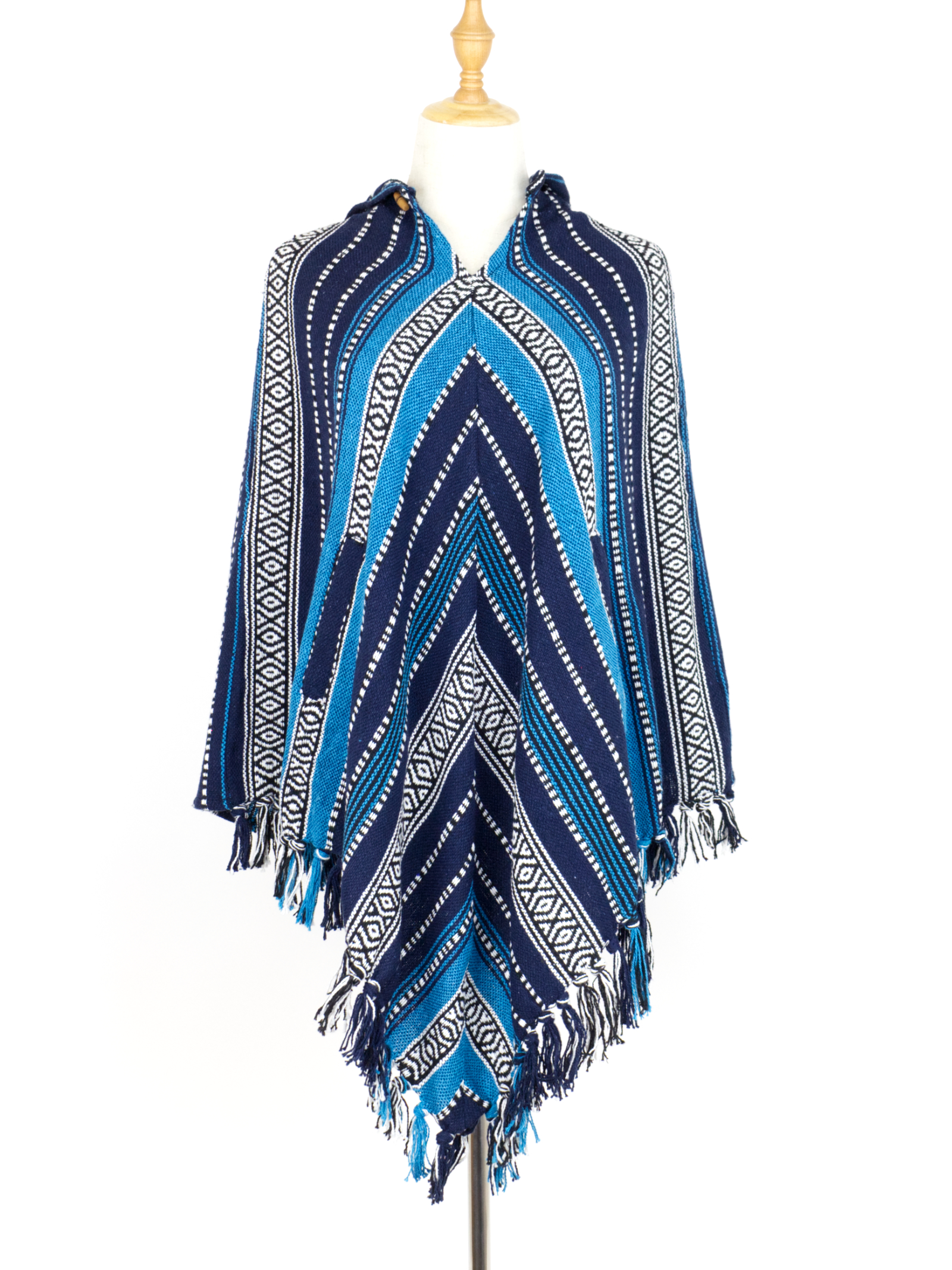 Blue Cotton Poncho - Happy Medium