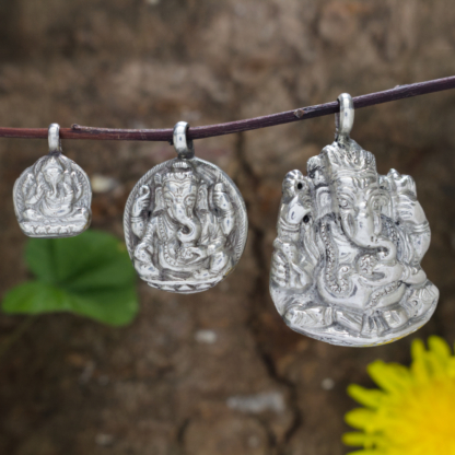 Silver Ganesha Pendant Head